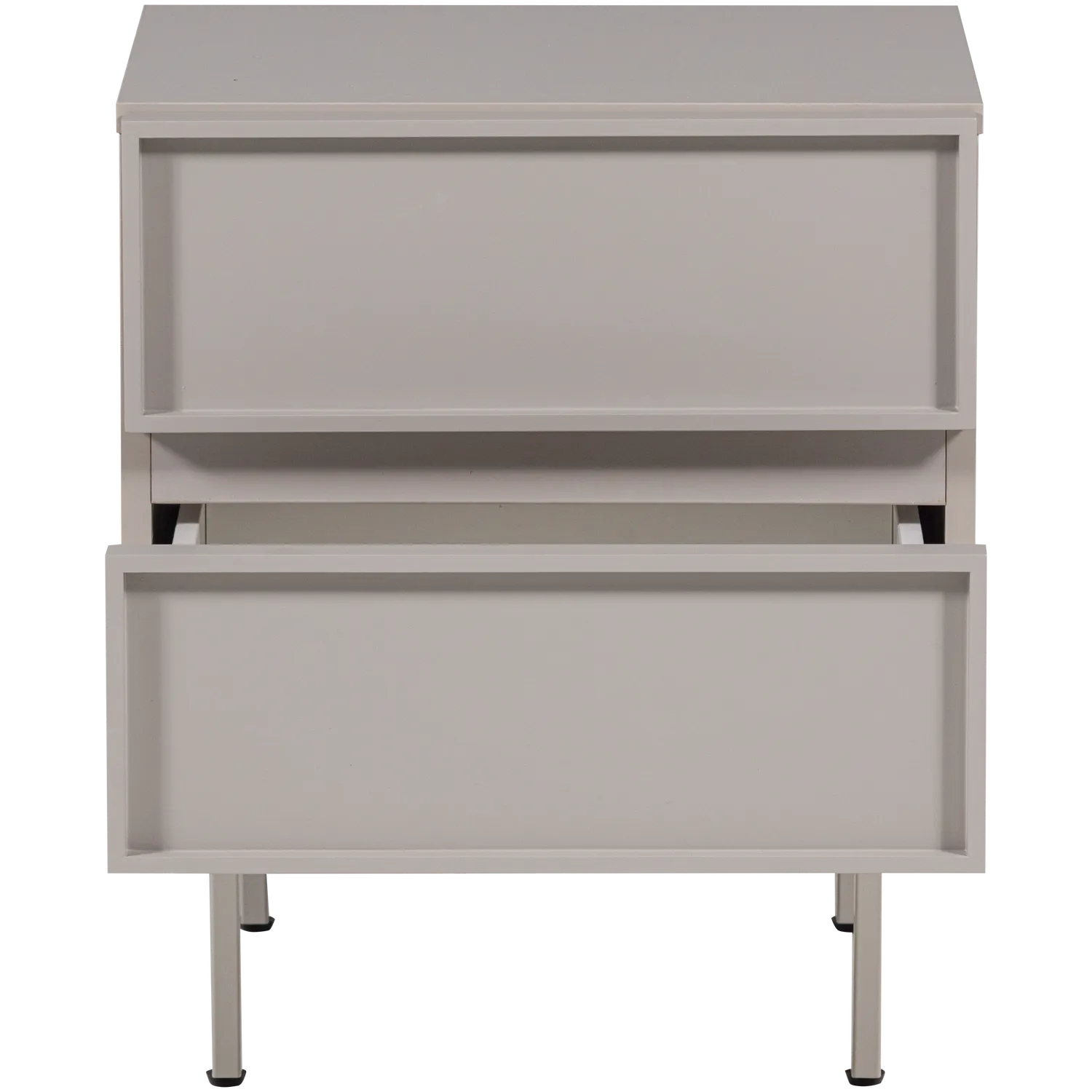 Woood Tours Nachtkastje 2 Lades Melamine MDF Zand - KwaliteitWonen.nl