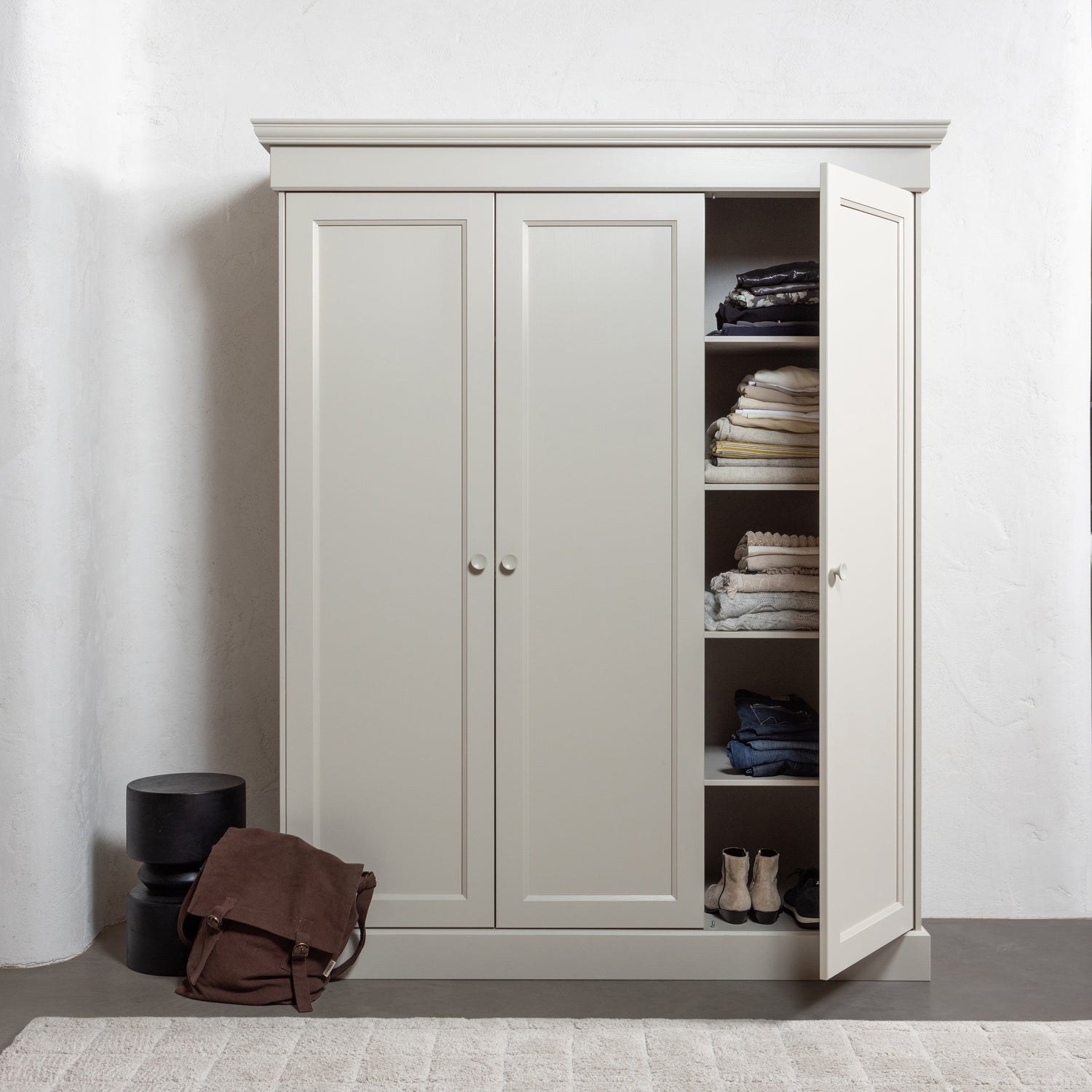 Woood Tuve Bijzettafel Hout Bruin Zwart - KwaliteitWonen.nl