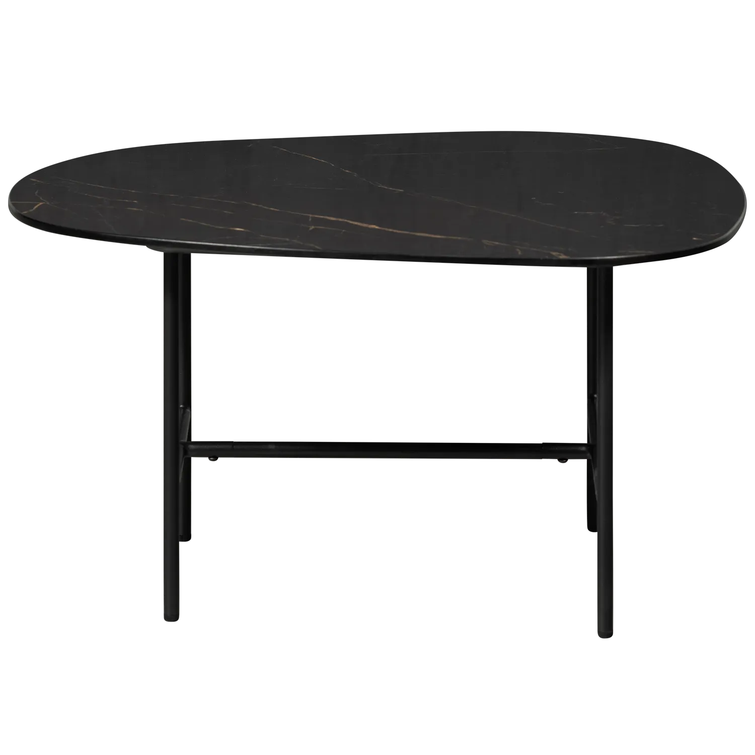 Woood Vajen Salontafel Met Zwart Marmeren Look Blad 70x70cm - KwaliteitWonen.nl
