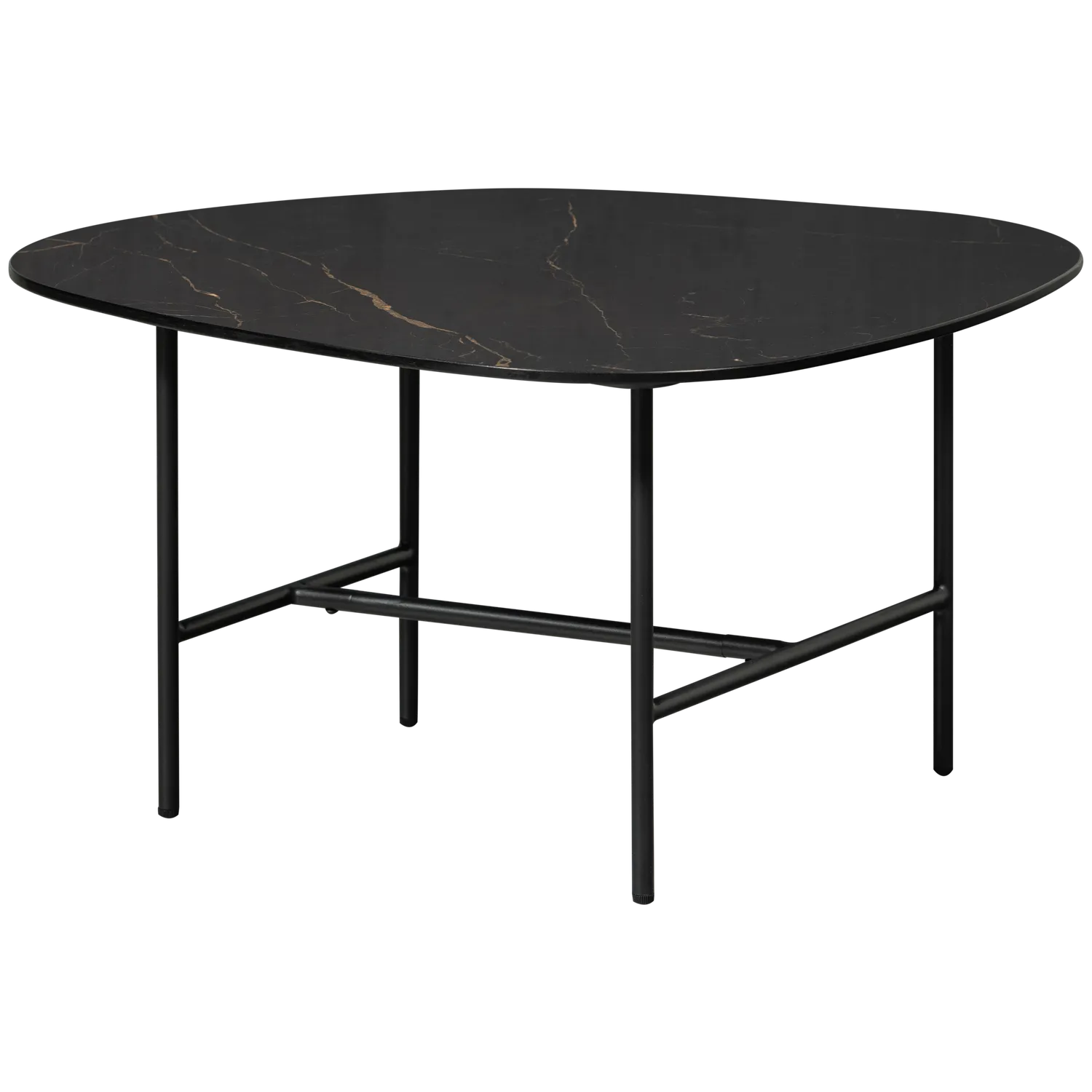 Woood Vajen Salontafel Met Zwart Marmeren Look Blad 70x70cm - KwaliteitWonen.nl