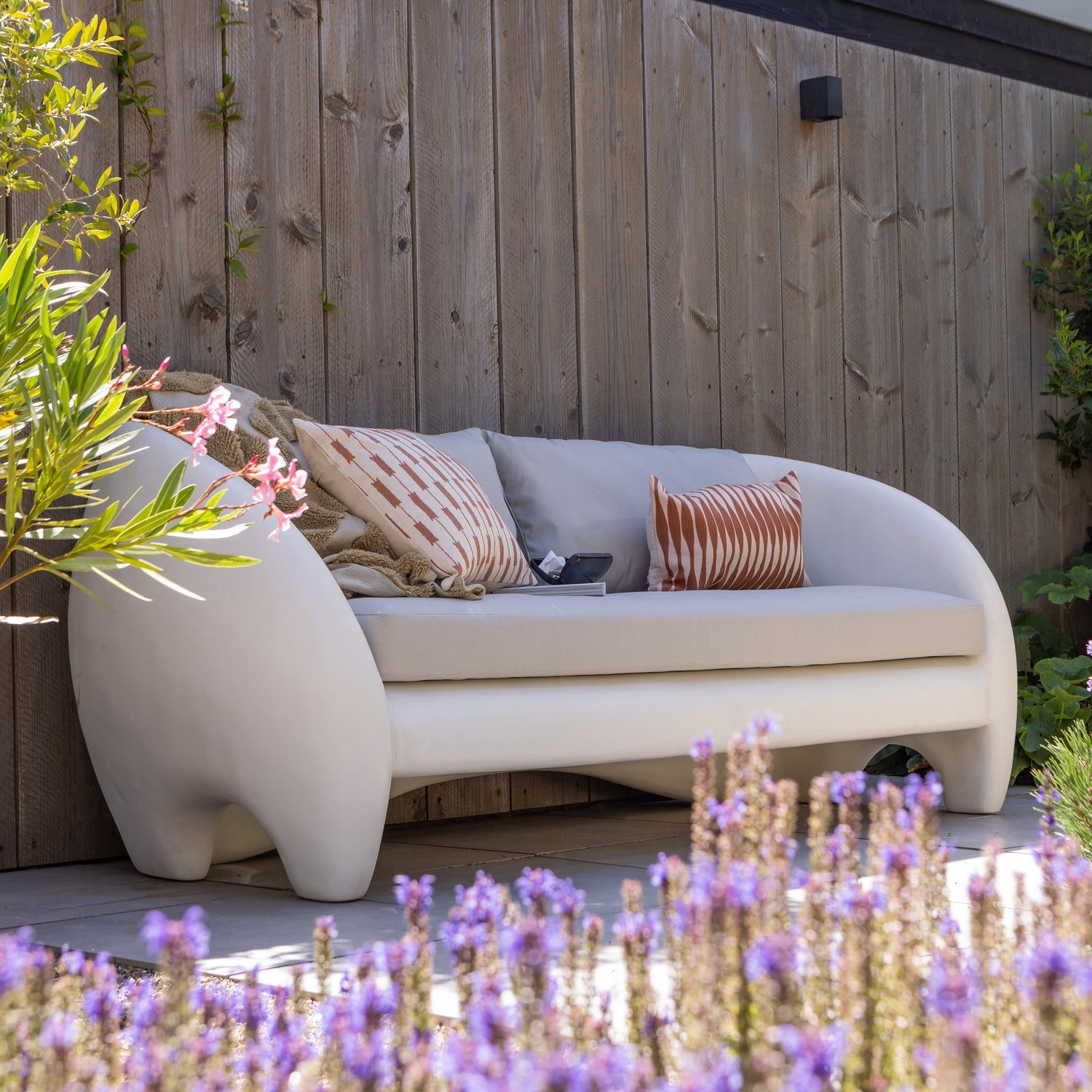 Woood Viale Tuin 2 Zits Loungebank Versterkte Polymeer Naturel - KwaliteitWonen.nl