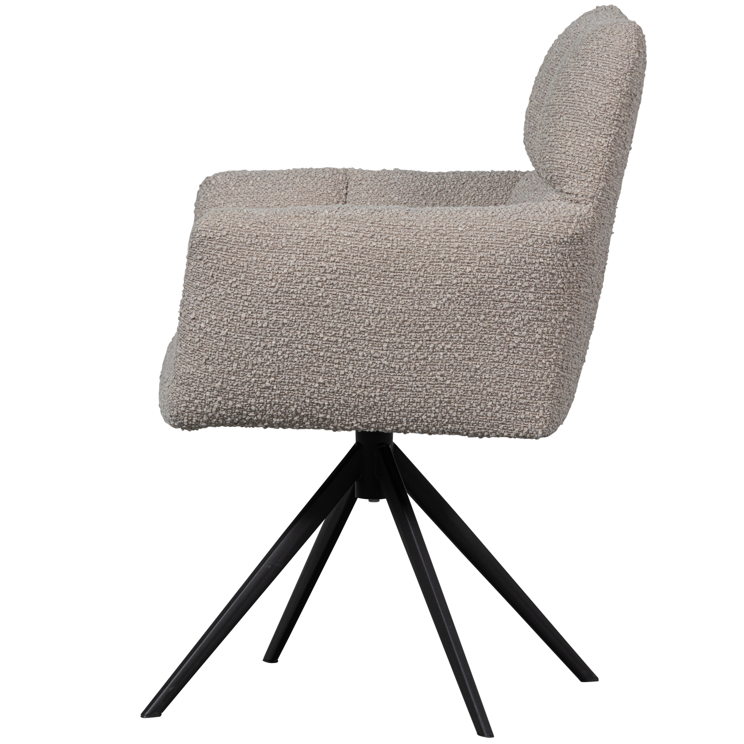 Woood Vinny Draaistoel Met Armleuning Boucle Zand-Kwaliteitwonen.nl