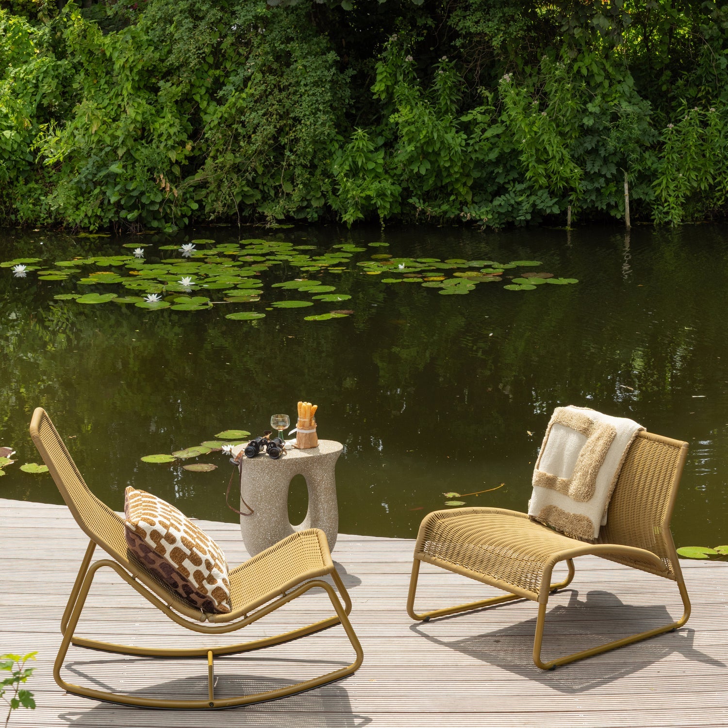 Woood West Tuin Loungestoel Honinggeel - KwaliteitWonen.nl