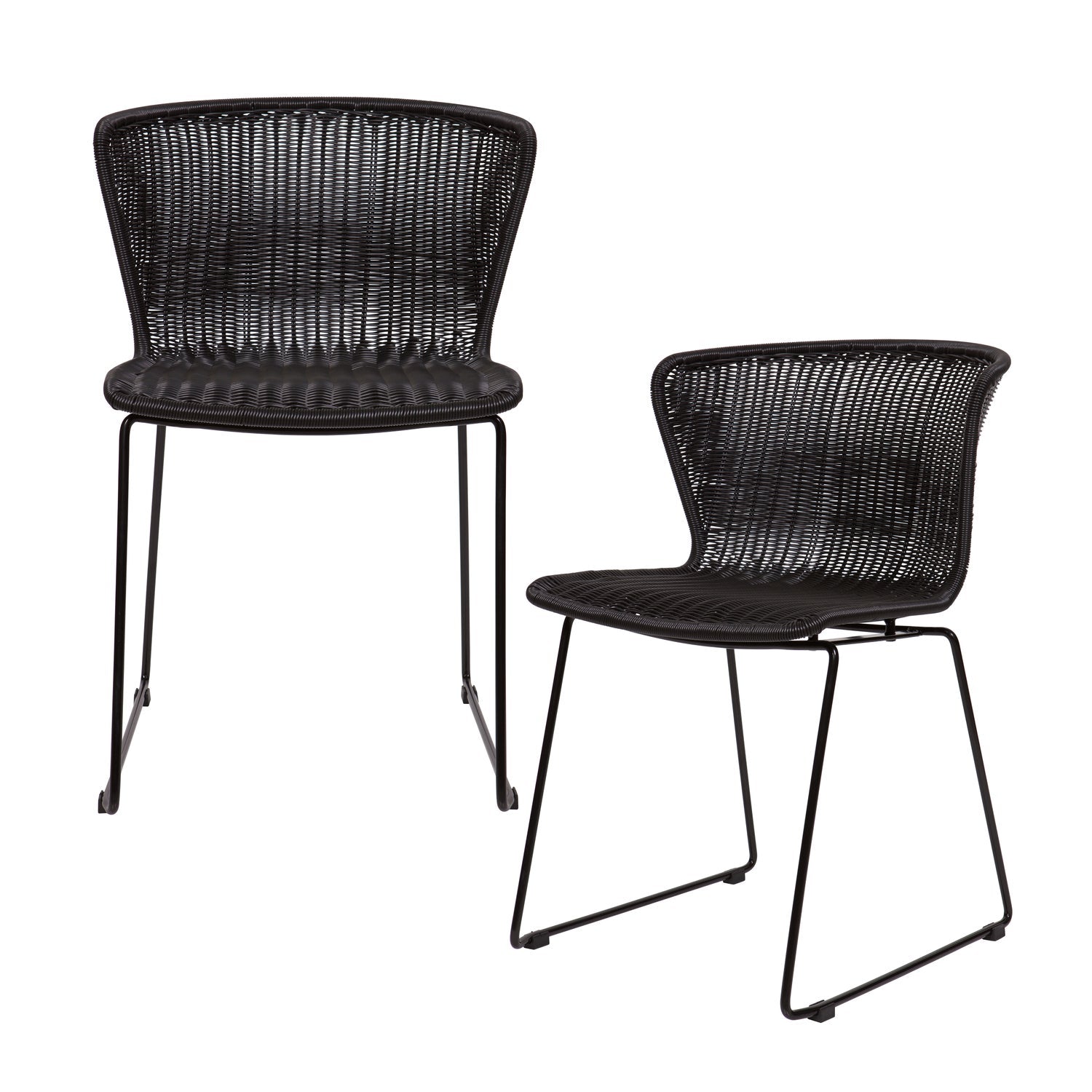 Woood Wings Tuinstoel Zwart (Set van 2) - KwaliteitWonen.nl