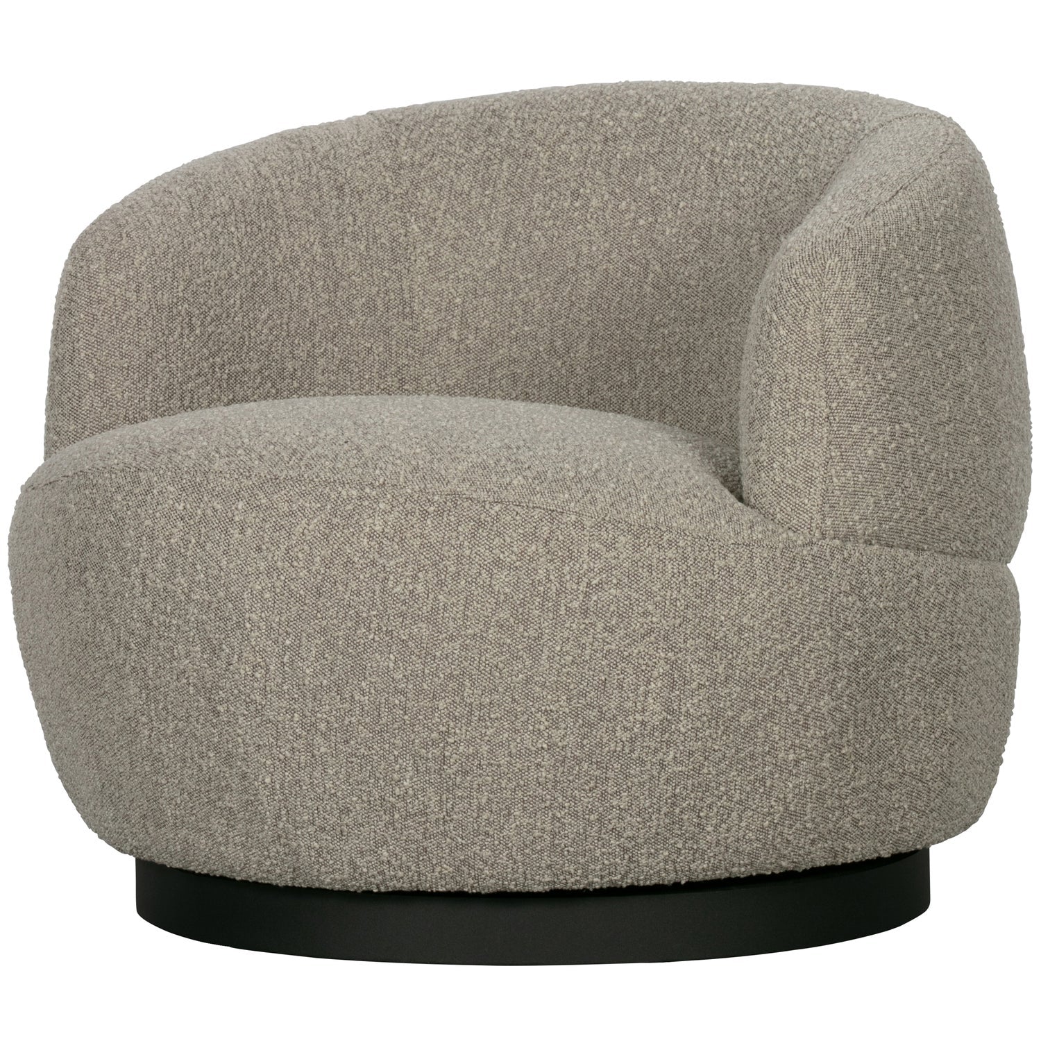 Woood Woolly Draaifauteuil Boucle Naturel Melange - KwaliteitWonen.nl