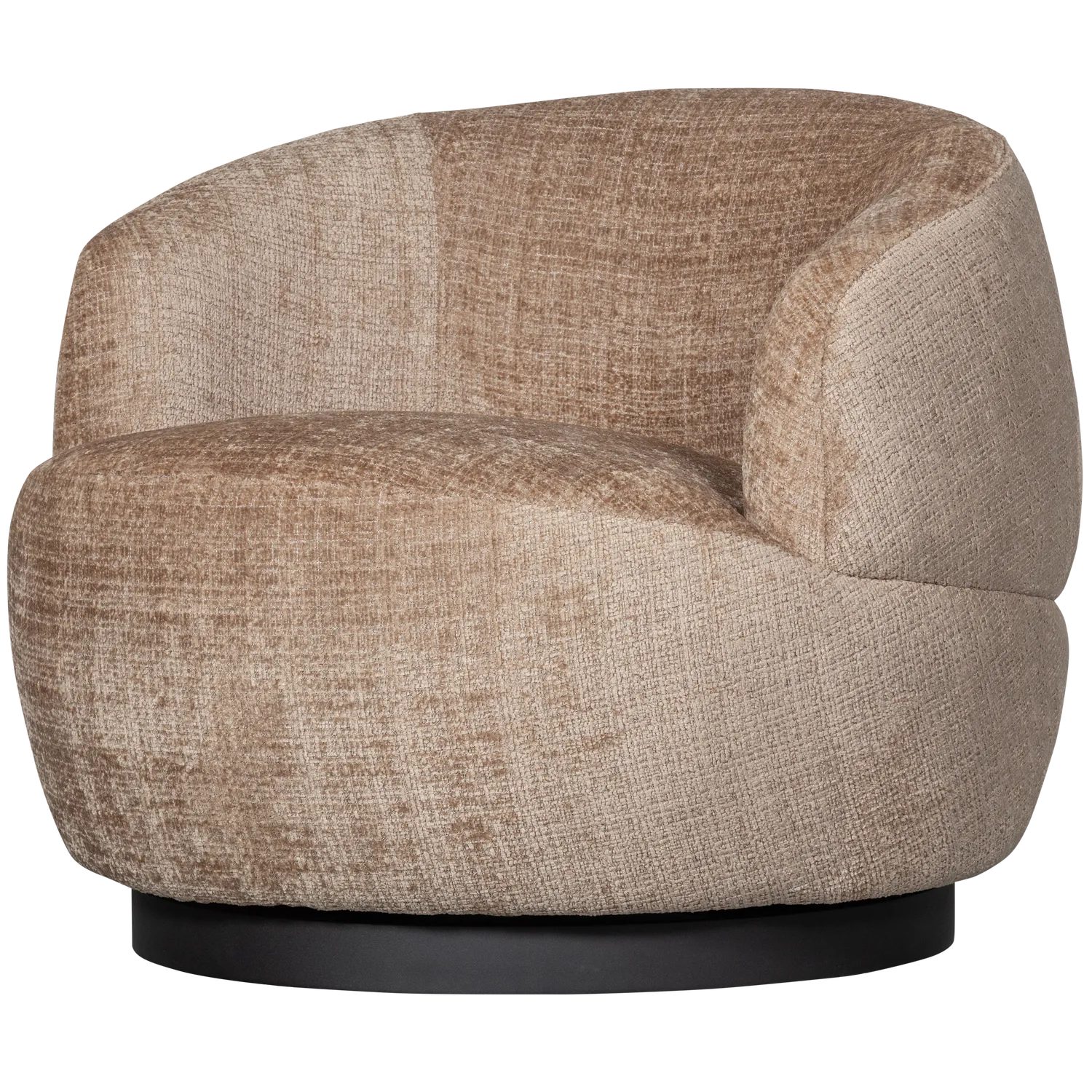 Woood Woolly Draaifauteuil Chenille Zand - KwaliteitWonen.nl