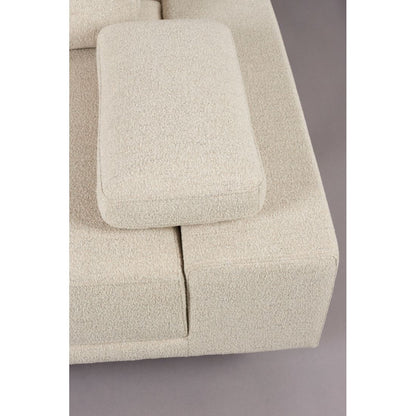 Dutchbone 3-zits Bank Shelly Wit + Chaise Longue Links