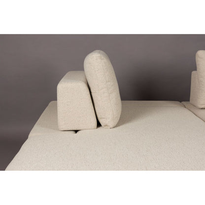 Dutchbone 3-zits Bank Shelly Wit + Chaise Longue Links