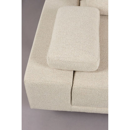 Dutchbone 3-zits Bank Shelly Wit + Chaise Longue Rechts