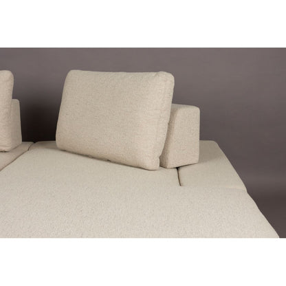 Dutchbone 3-zits Bank Shelly Wit + Chaise Longue Rechts