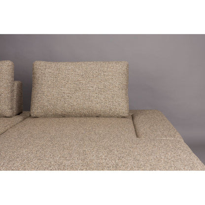 Dutchbone 3-zits Bank Shelly Beige + Chaise Longue Rechts
