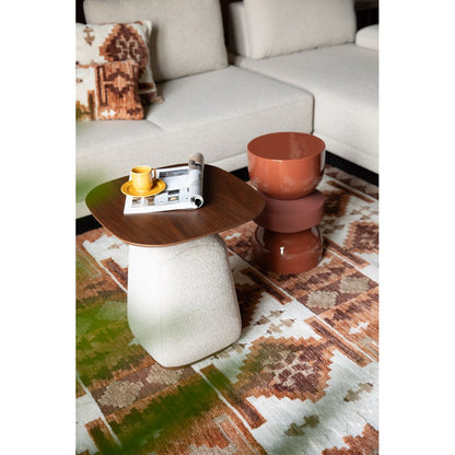 Dutchbone Bijzettafel Shelly Wit Walnoot