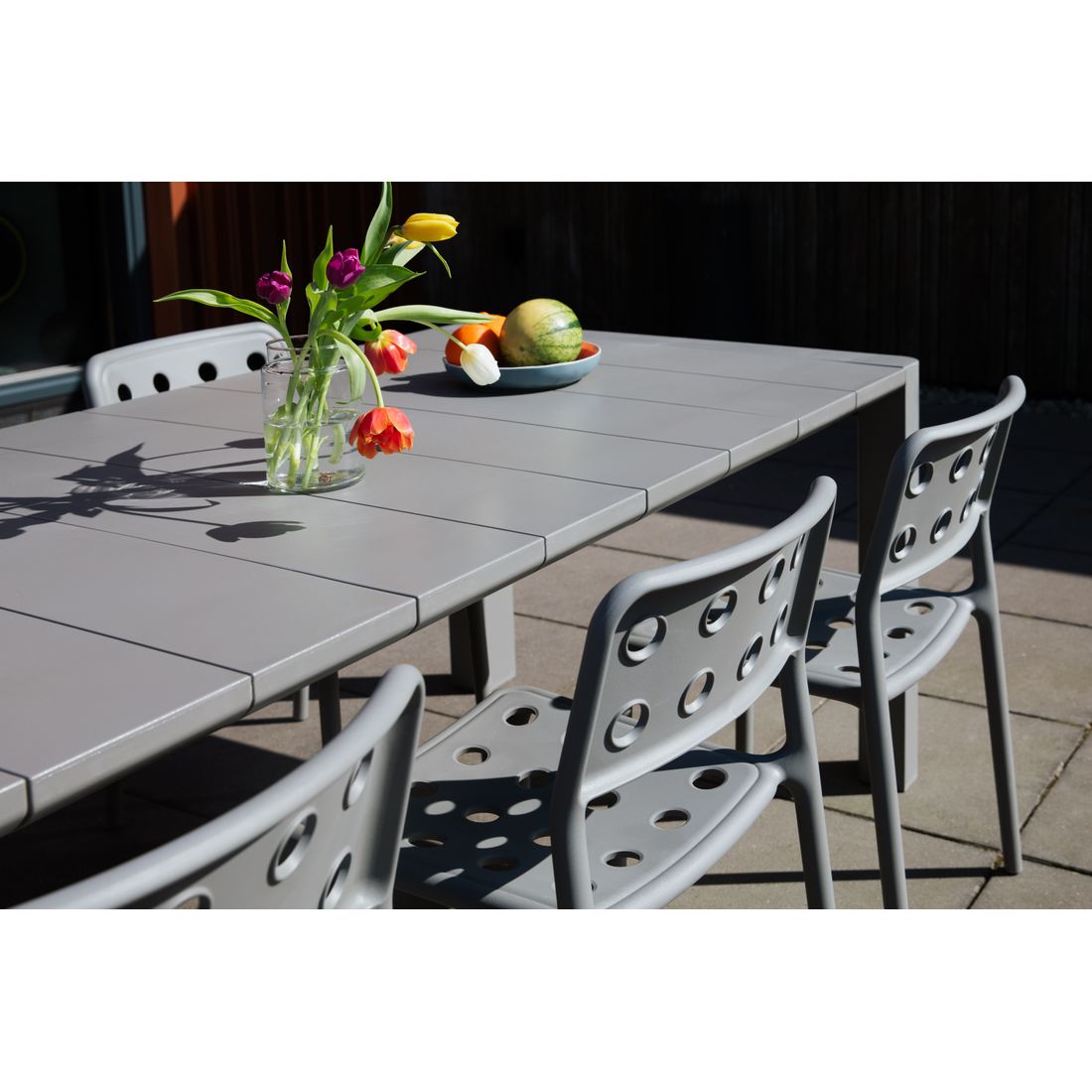 White Label Living Tuintafel Alban 220x100cm Grijs