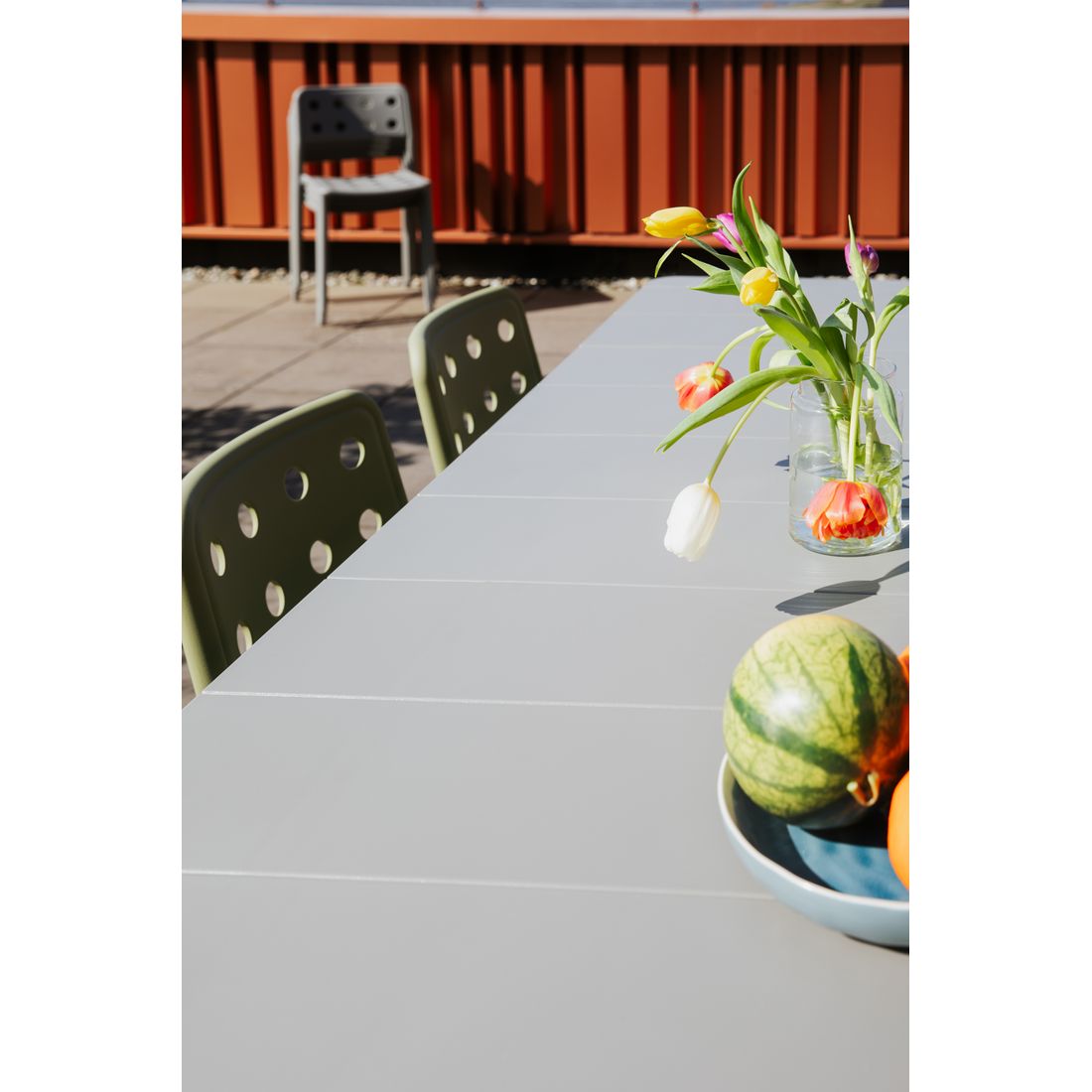 White Label Living Tuintafel Alban 220x100cm Grijs