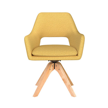 White Label Living Eetkamerstoel Mos Okergeel Hout