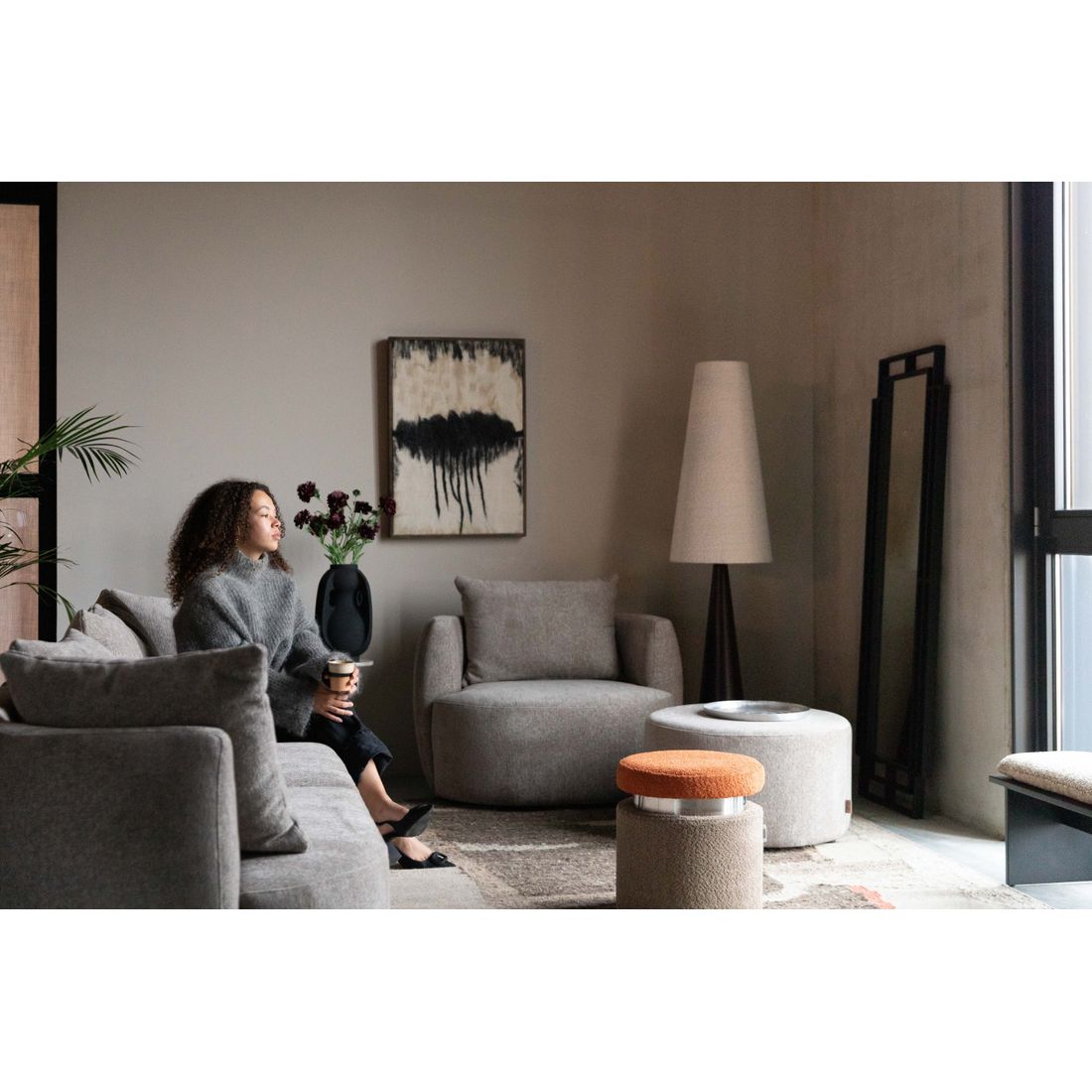 Dutchbone 4.5-zits Bank Rocca Cappuccino