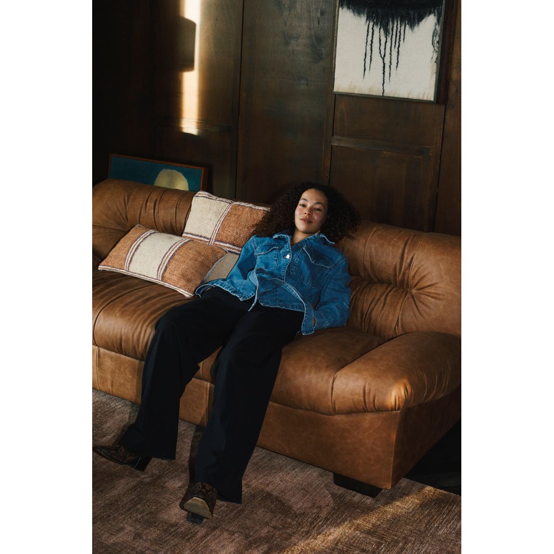 Dutchbone 3-zits Bank Douglas Wax Leer Cognac