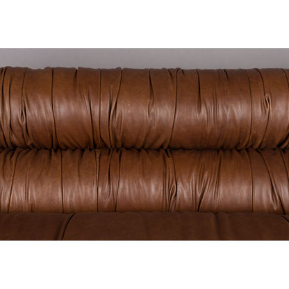 Dutchbone 3-zits Bank Douglas Wax Leer Donkerbruin