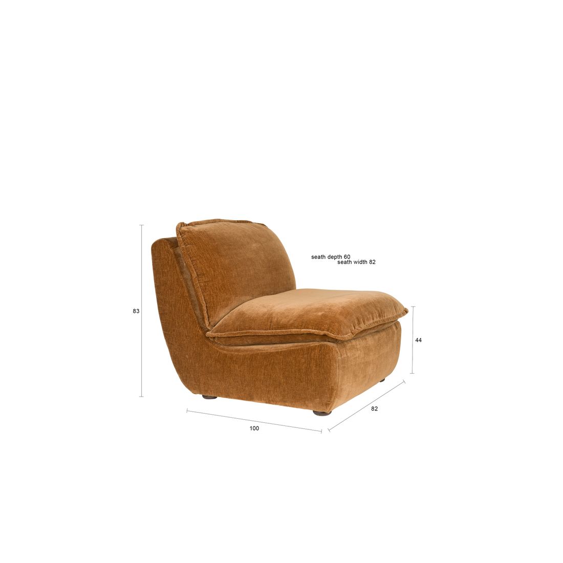 Dutchbone Fauteuil Radley Cognac Bruin