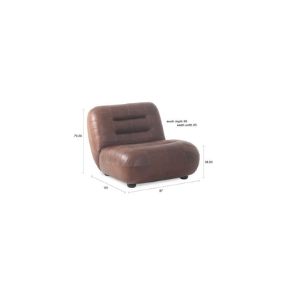 Dutchbone Fauteuil Wyatt Wax Leer Donkerbruin