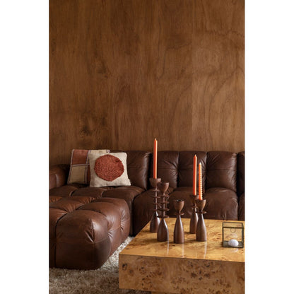 Dutchbone 4.5-zits bank Hackman Leer Cognac