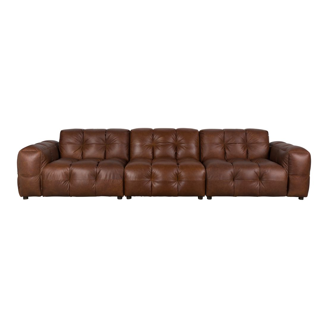 Dutchbone 4.5-zits bank Hackman Leer Bruin