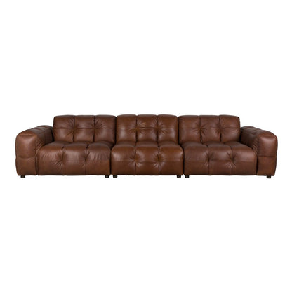 Dutchbone 4.5-zits bank Hackman Leer Bruin