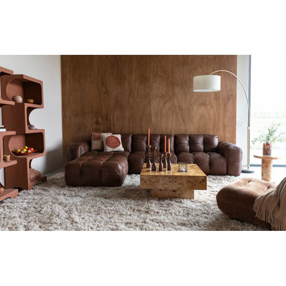 Dutchbone 4.5-zits bank Hackman Leer Bruin