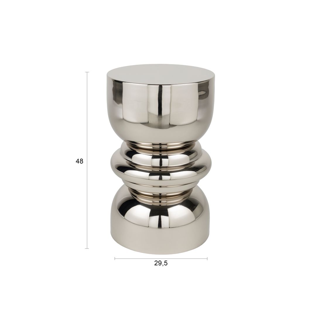 White Label Living Bijzettafel Kinga Zilver