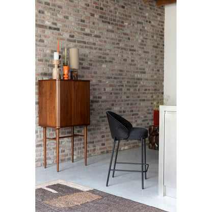 Dutchbone Barkruk Rodin Bouclé Zwart