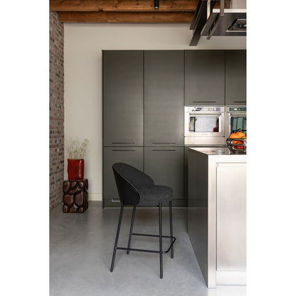 Dutchbone Barkruk Rodin Bouclé Zwart