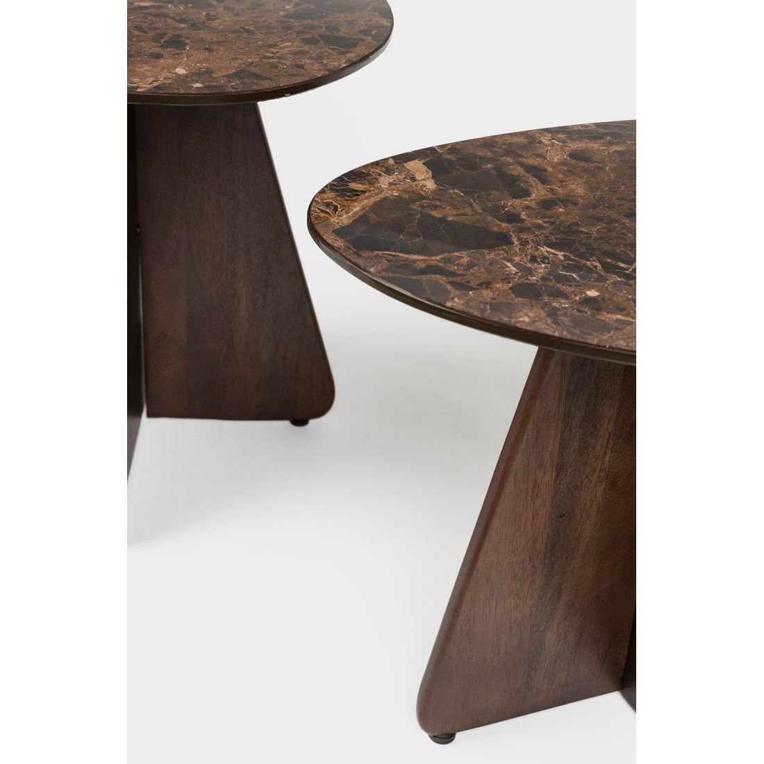 White Label Living Bijzettafel Naut Walnoot (Set van 2)