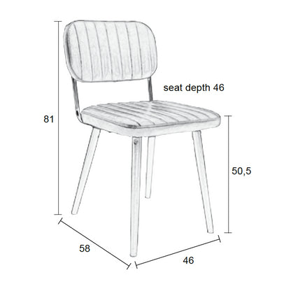 White Label Living Eetkamerstoel Jake Donkergrijs
