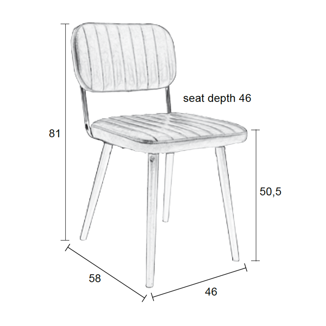 White Label Living Eetkamerstoel Jake Bruin