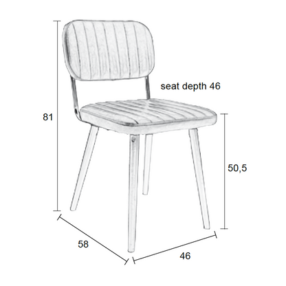 White Label Living Eetkamerstoel Jake Bruin