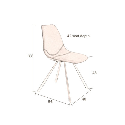 Dutchbone Eetkamerstoel Franky Velvet Blauw