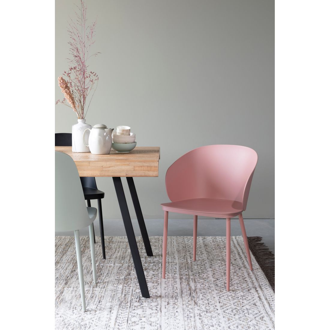 White Label Living Eetkamerstoel Gigi Roze