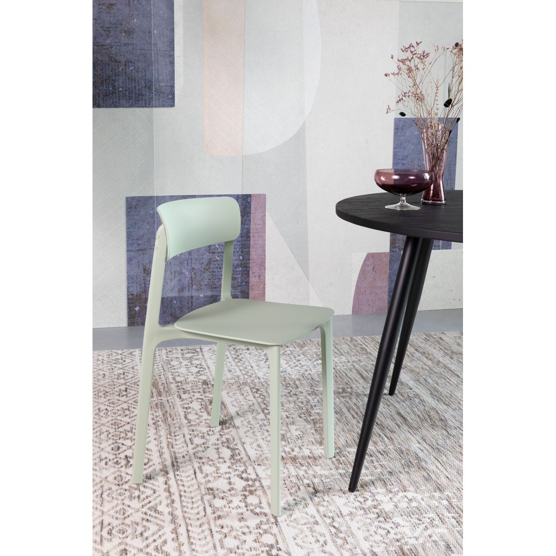 White Label Living Eetkamerstoel & Tuinstoel Clive Lichtgroen