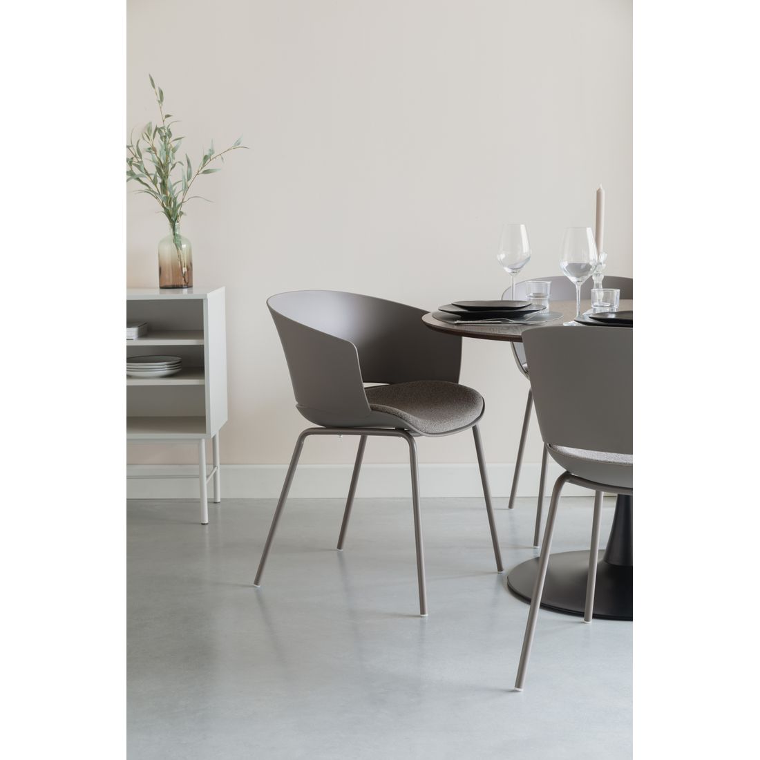 White Label Living Eetkamerstoel Jessica Grijs