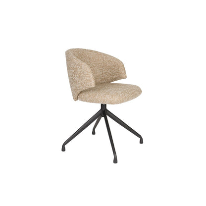 White Label Living Eetkamerstoel Balado Draaibaar Bruin Beige