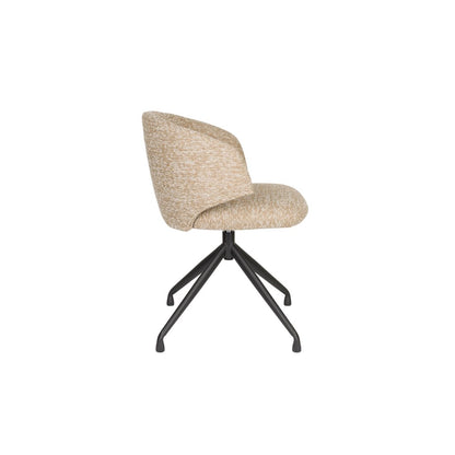 White Label Living Eetkamerstoel Balado Draaibaar Bruin Beige