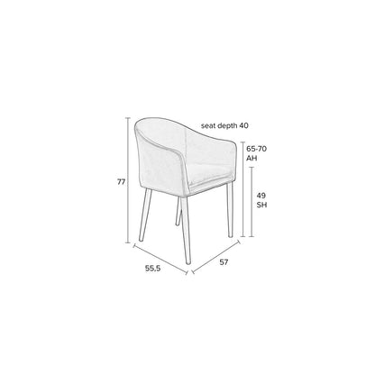 White Label Living Eetkamerstoel Catelyn Zwart