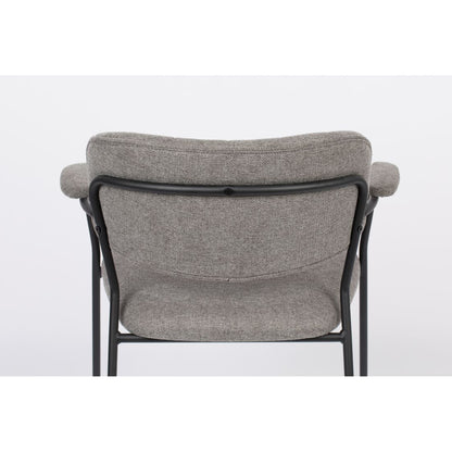 White Label Living Eetkamerstoel Jolien Zwart Grijs