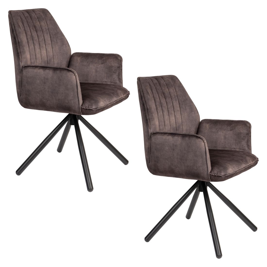 White Label Living Eetkamerstoel Jamie Donkerbruin