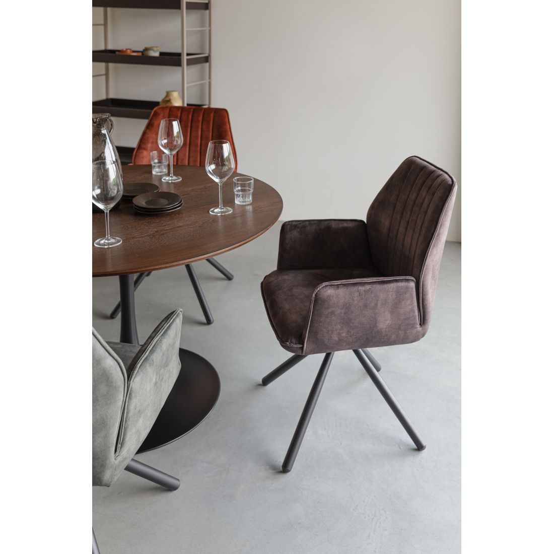 White Label Living Eetkamerstoel Jamie Donkerbruin