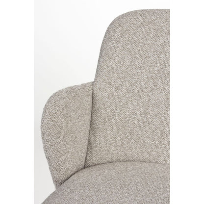 White Label Living Eetkamerstoel Jerrico Grijs Beige