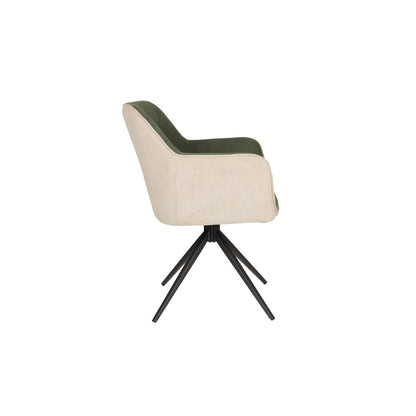 White Label Living Eetkamerstoel Daley Beige Groen