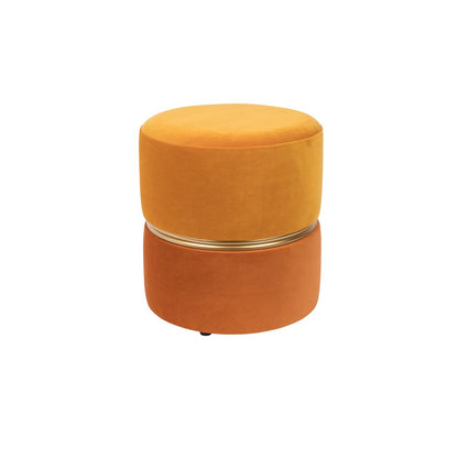 White Label Living Poef Bubbly Okergeel Oranje