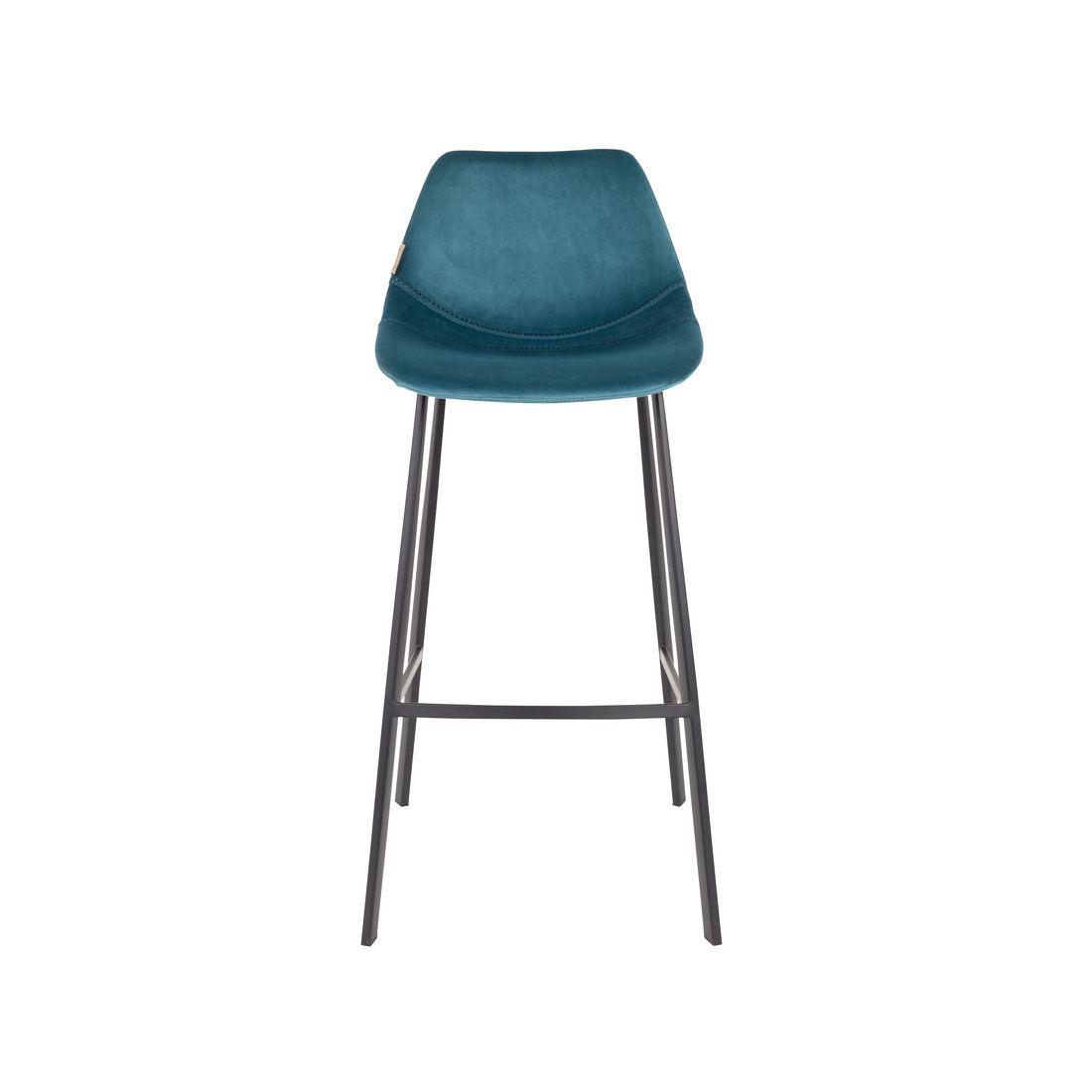 Dutchbone Barkruk Franky Velvet Blauw Hoog