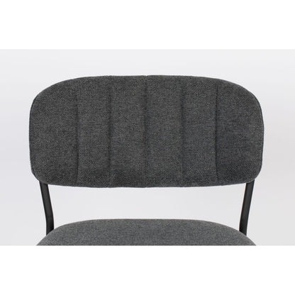 White Label Living Barkruk Jolien Zwart / Donkergrijs